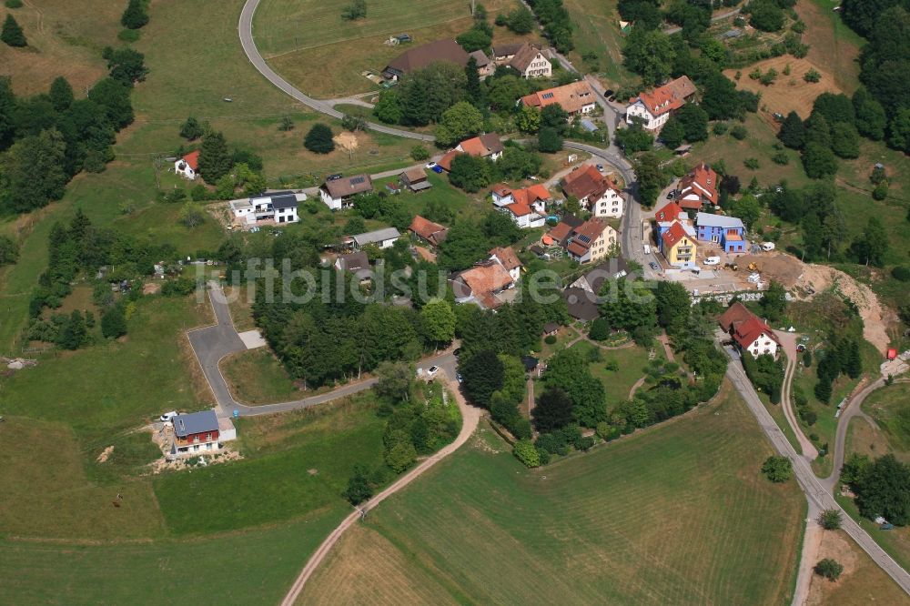 Schopfheim von oben - Ortsteil Raitbach mit Neubaugebiet Weidacker in Schopfheim im Bundesland Baden-Württemberg, Deutschland