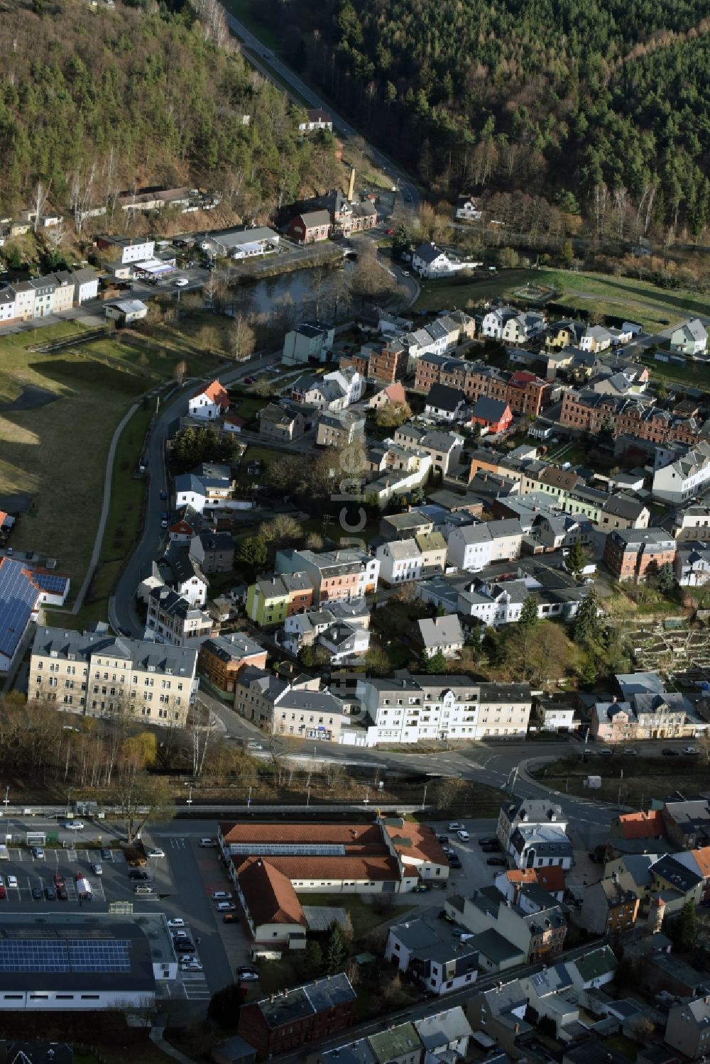 Zeulenroda-Triebes aus der Vogelperspektive: Ortsteil Triebes in Zeulenroda-Triebes im Bundesland Thüringen