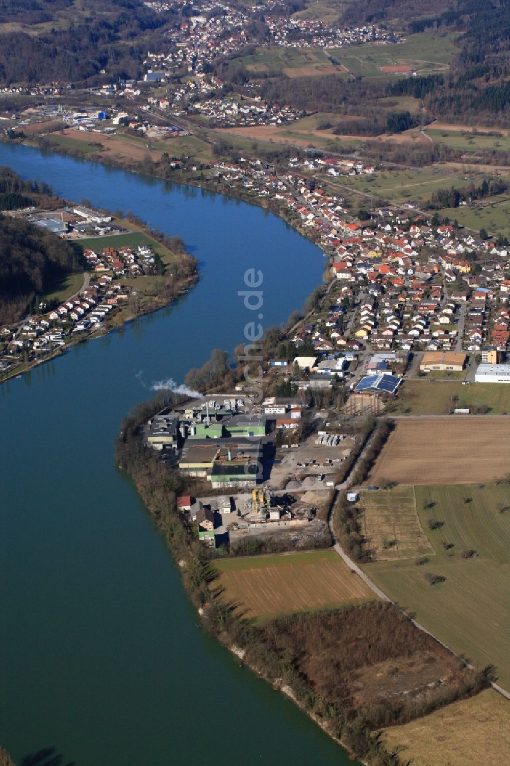 Bad Säckingen von oben - Ortsteil Wallbach von Bad Säckingen im Bundesland Baden-Württemberg