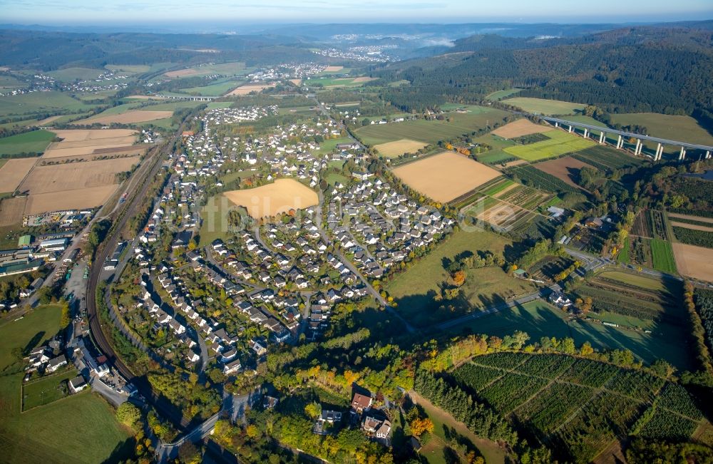 Meschede von oben - Ortsteil Wennemen in Meschede im Bundesland Nordrhein-Westfalen