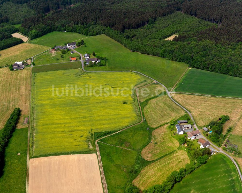 Luftbild Werkhausen - Ortsteilansicht von Acker und Überdorf in Werkhausen im Bundesland Rheinland-Pfalz