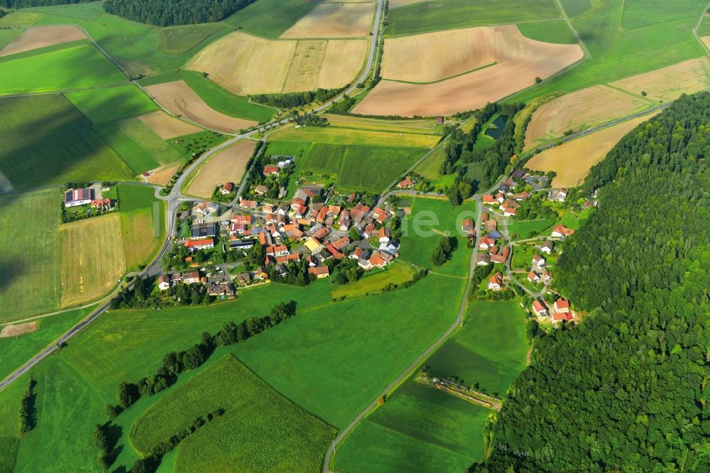 Maroldsweisach von oben - Ortsteilansicht von Allertshausen im Norden der Gemeinde Maroldsweisach im Bundesland Bayern