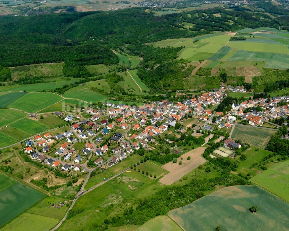 Feilbingert aus der Vogelperspektive: Ortsteilansicht des alten Ortsteils Bingert in Feilbingert im Bundesland Rheinland-Pfalz