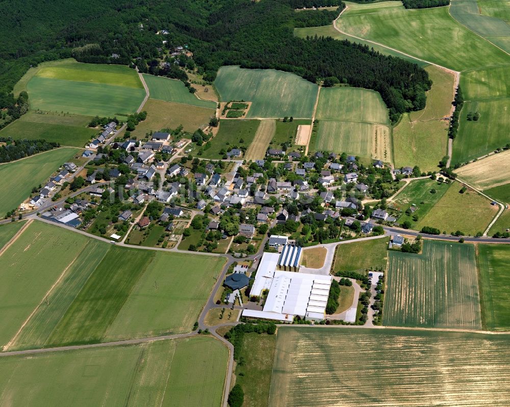 Luftaufnahme Dommershausen - Ortsteilansicht von Dorweiler im Osten der Ortsgemeinde Dommershausen im Bundesland Rheinland-Pfalz