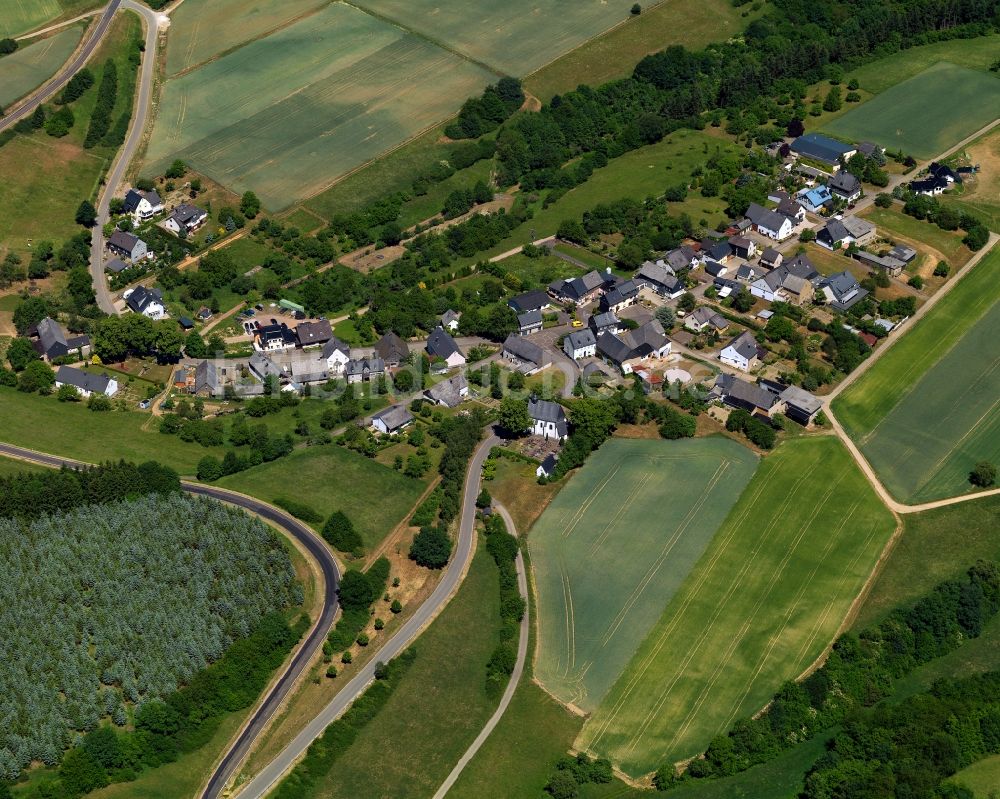 Luftbild Dommershausen - Ortsteilansicht von Eveshausen im Norden der Ortsgemeinde Dommershausen im Bundesland Rheinland-Pfalz