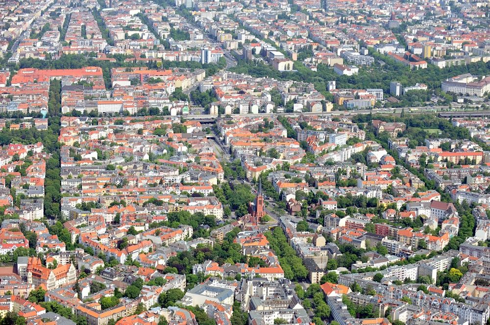 Luftbild Berlin - Ortsteilansicht Friedenau in Berlin / Tempelhof-Schöneberg im Bundesland Berlin