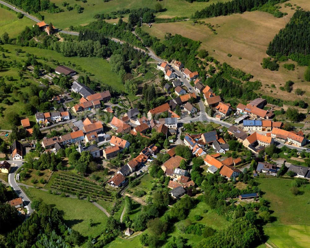 Becherbach aus der Vogelperspektive: Ortsteilansicht von Gangloff in der Ortsgemeinde Becherbach im Bundesland Rheinland-Pfalz