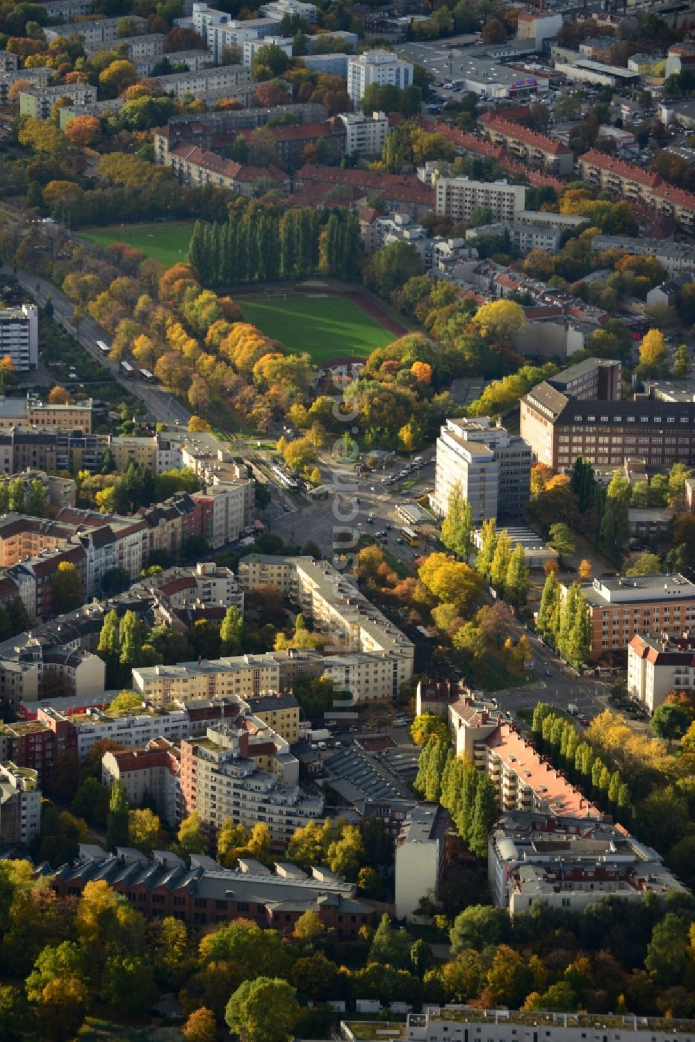 Berlin OT Gesundbrunnen aus der Vogelperspektive: Ortsteilansicht von Gesundbrunnen in Berlin