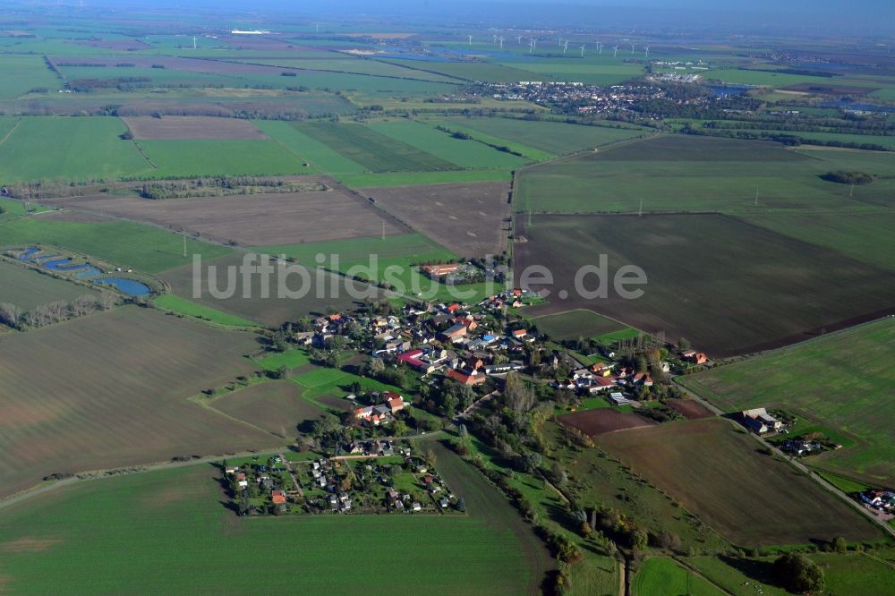 Könnern OT Hohenedlau aus der Vogelperspektive: Ortsteilansicht von Hohenedlau in Könnern im Bundesland Sachsen-Anhalt