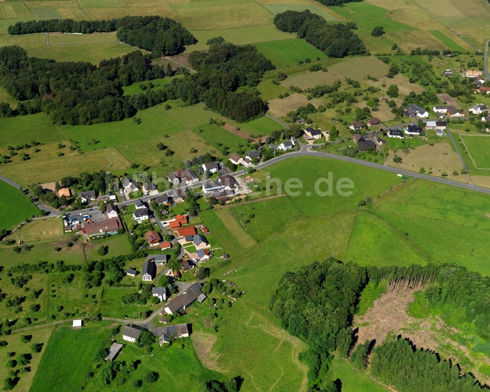 Luftbild Asbach - Ortsteilansicht von Hussen in der Ortsgemeinde Asbach im Bundesland Rheinland-Pfalz