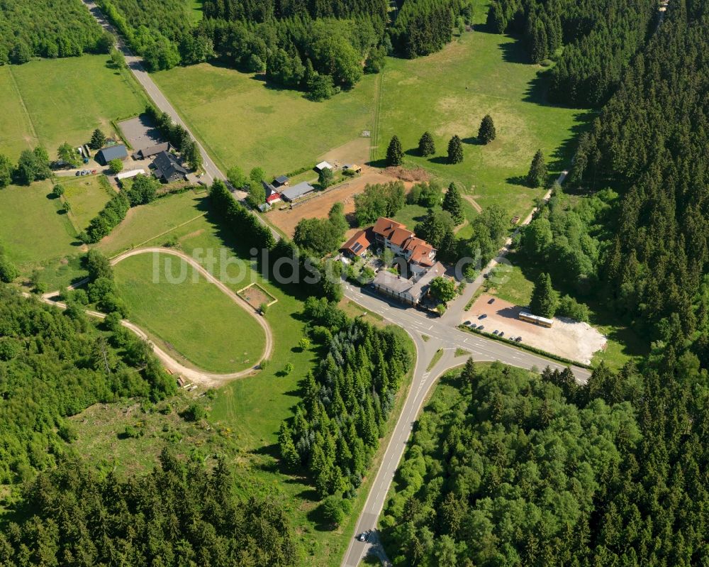 Luftaufnahme Allenbach - Ortsteilansicht einer kleinen Siedlung in der Ortsgemeinde Börfink im Bundesland Rheinland-Pfalz