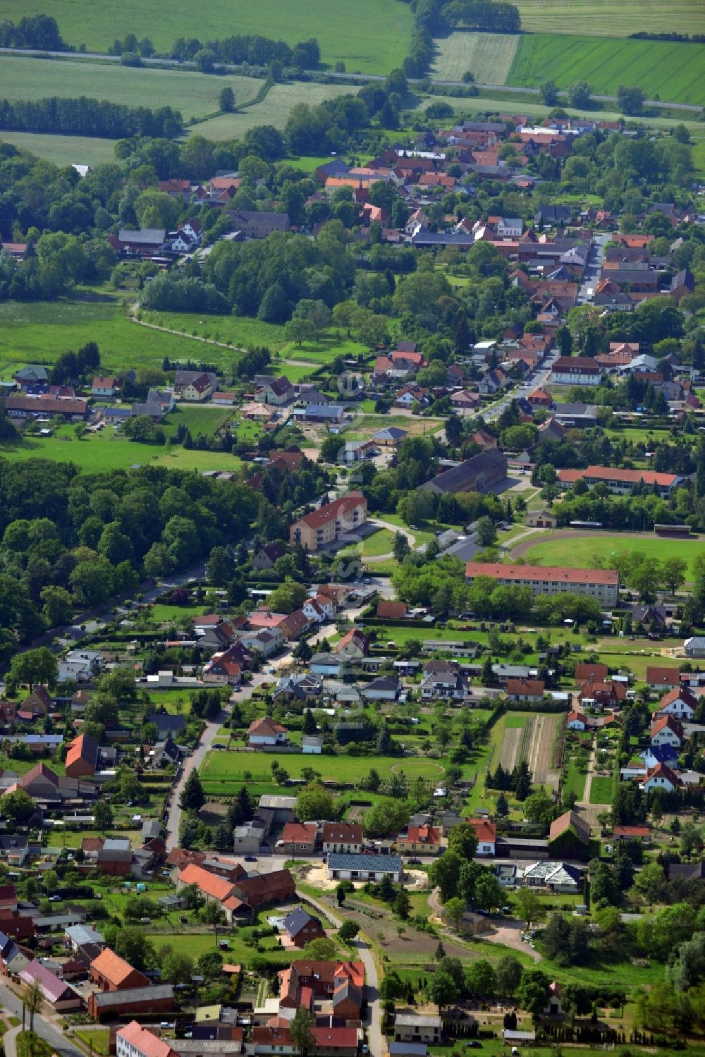 Tangerhütte OT Lüderitz (Altma von oben - Ortsteilansicht von Lüderitz ( Altmark ) in Tangerhütte im Bundesland Sachsen-Anhalt