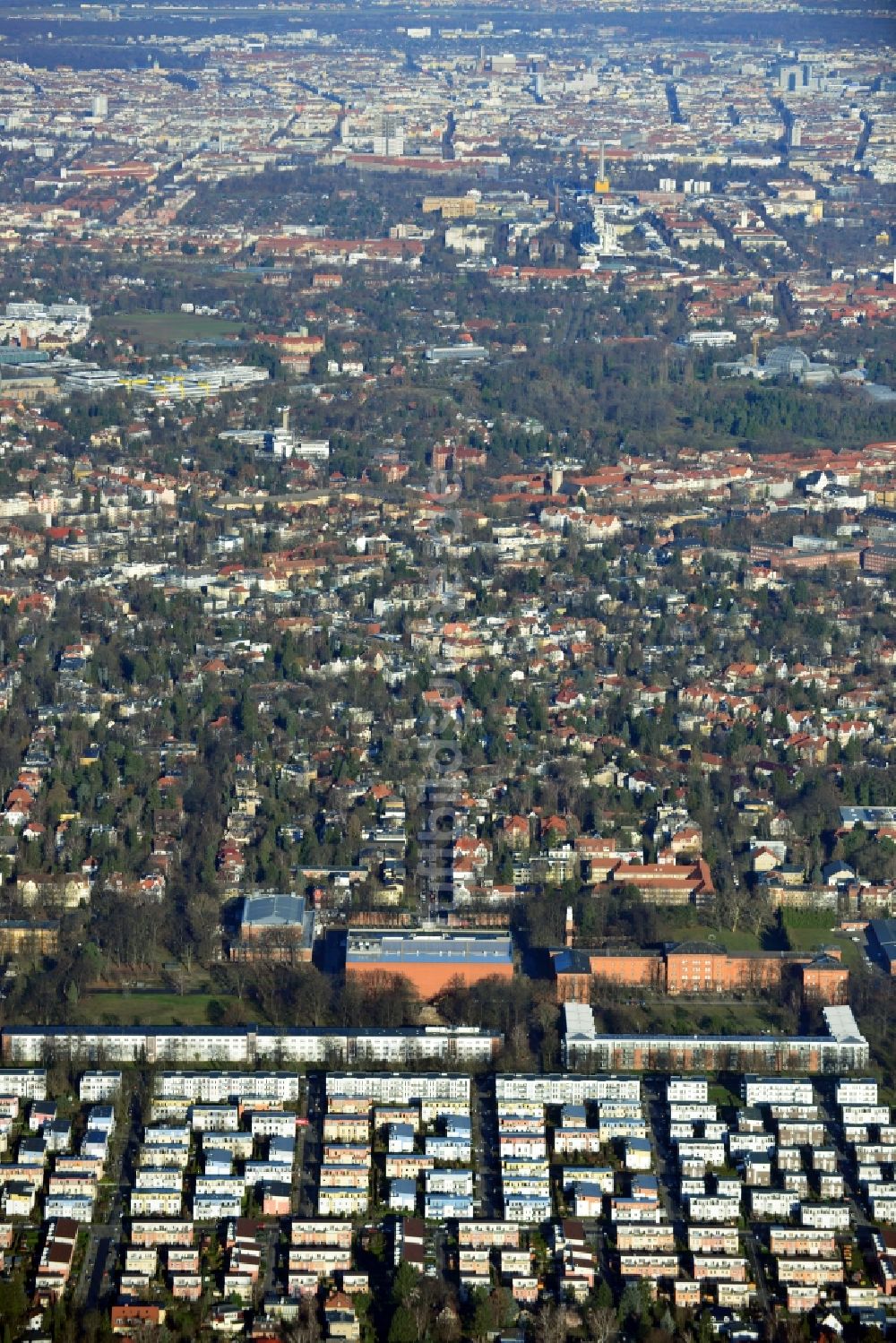 Berlin OT Lichterfelde von oben - Ortsteilansicht von Lichterfelde in Berlin