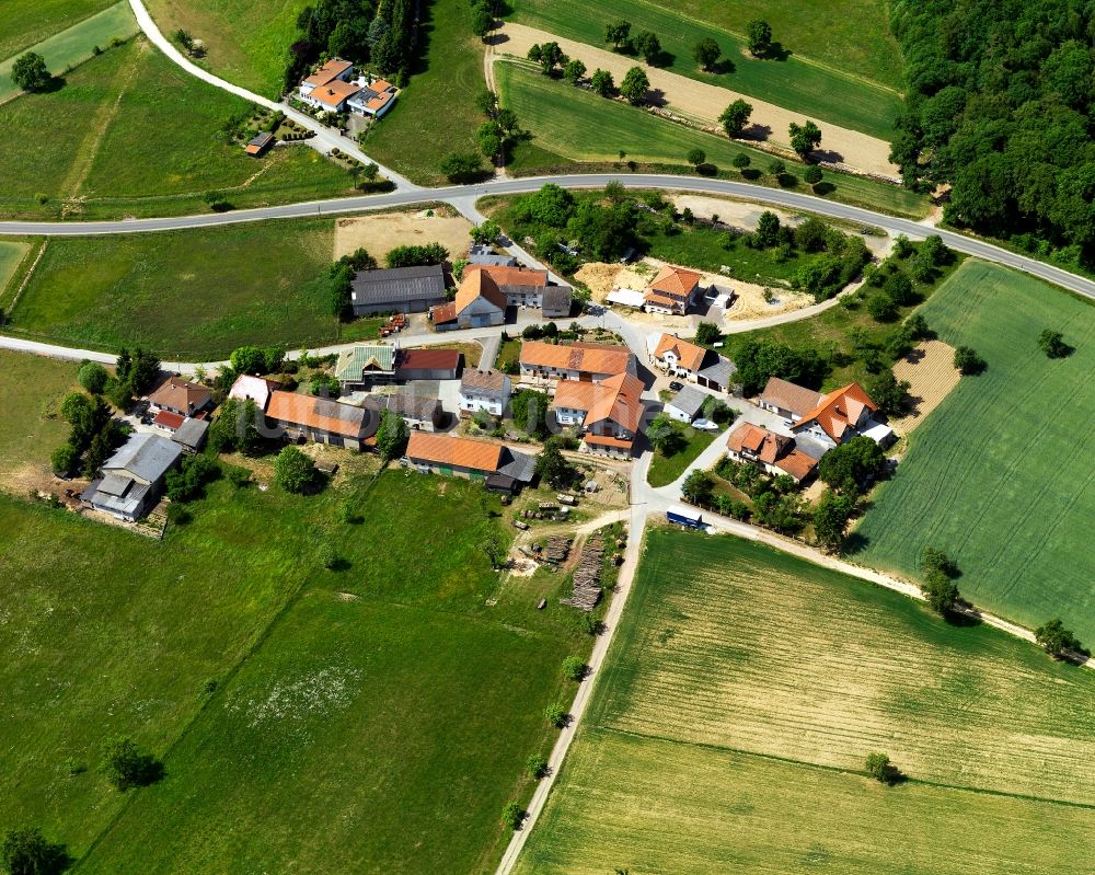 Spabrücken von oben - Ortsteilansicht von Oberhub im Bundesland Rheinland-Pfalz