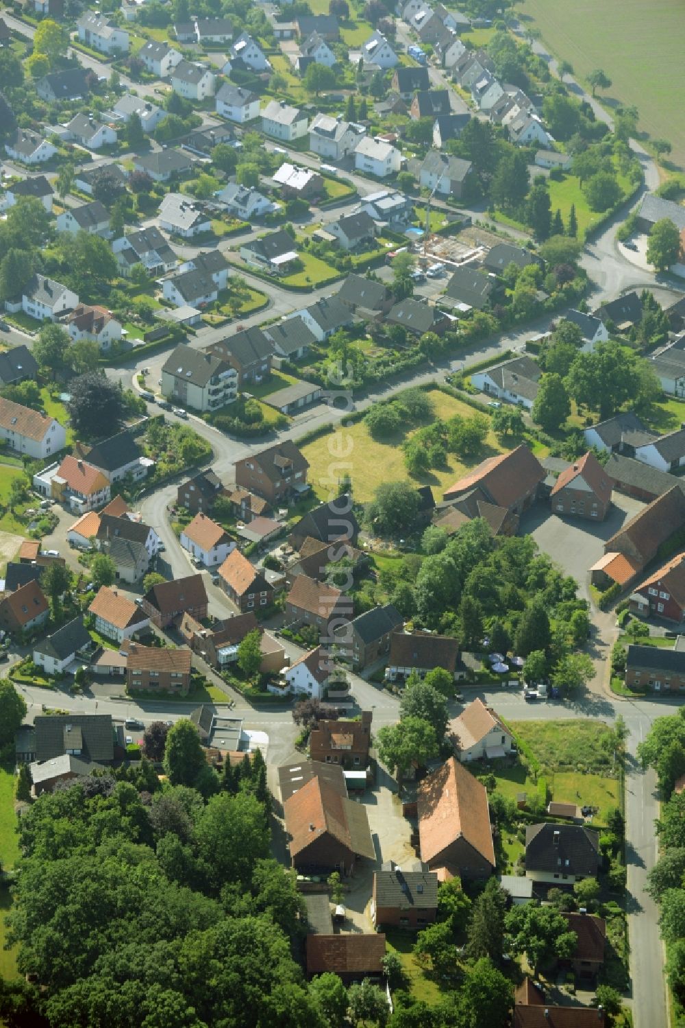 Welver aus der Vogelperspektive: Ortsteilansicht des Ortsteils Borgeln in der Gemeinde Welver im Bundesland Nordrhein-Westfalen