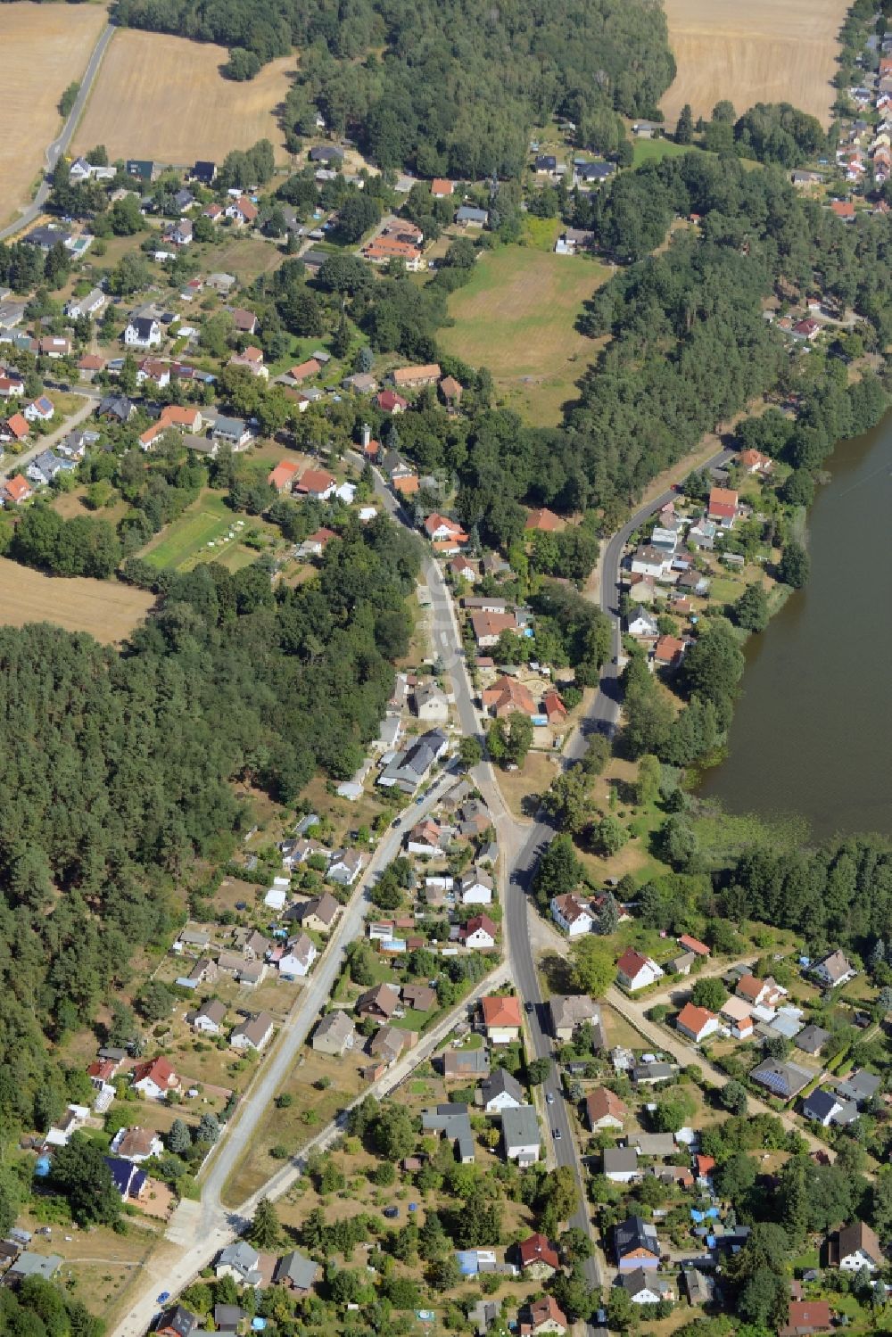 Luftaufnahme Bad Saarow - Ortsteilansicht von Petersdorf im Norden von Bad Saarow im Bundesland Brandenburg