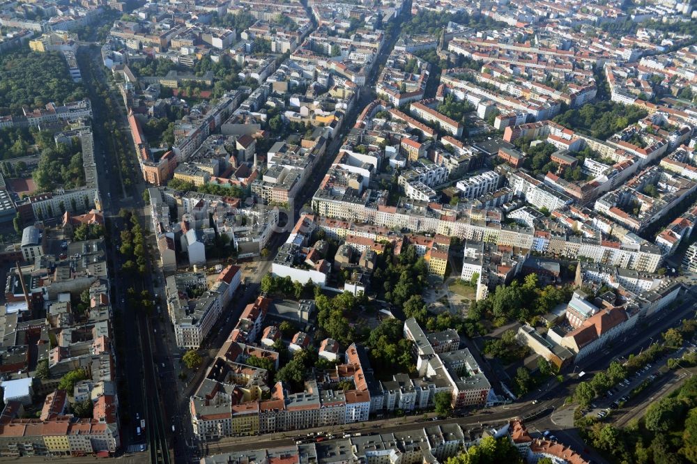 Berlin OT Prenzlauer Berg aus der Vogelperspektive: Ortsteilansicht von Prenzlauer Berg in Berlin