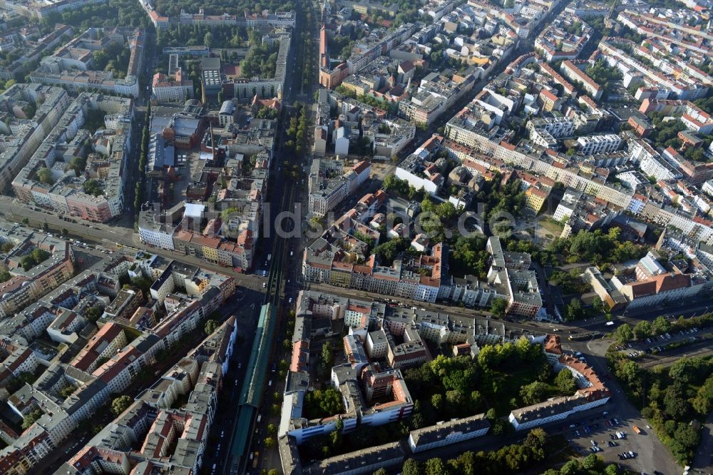 Luftbild Berlin OT Prenzlauer Berg - Ortsteilansicht von Prenzlauer Berg in Berlin