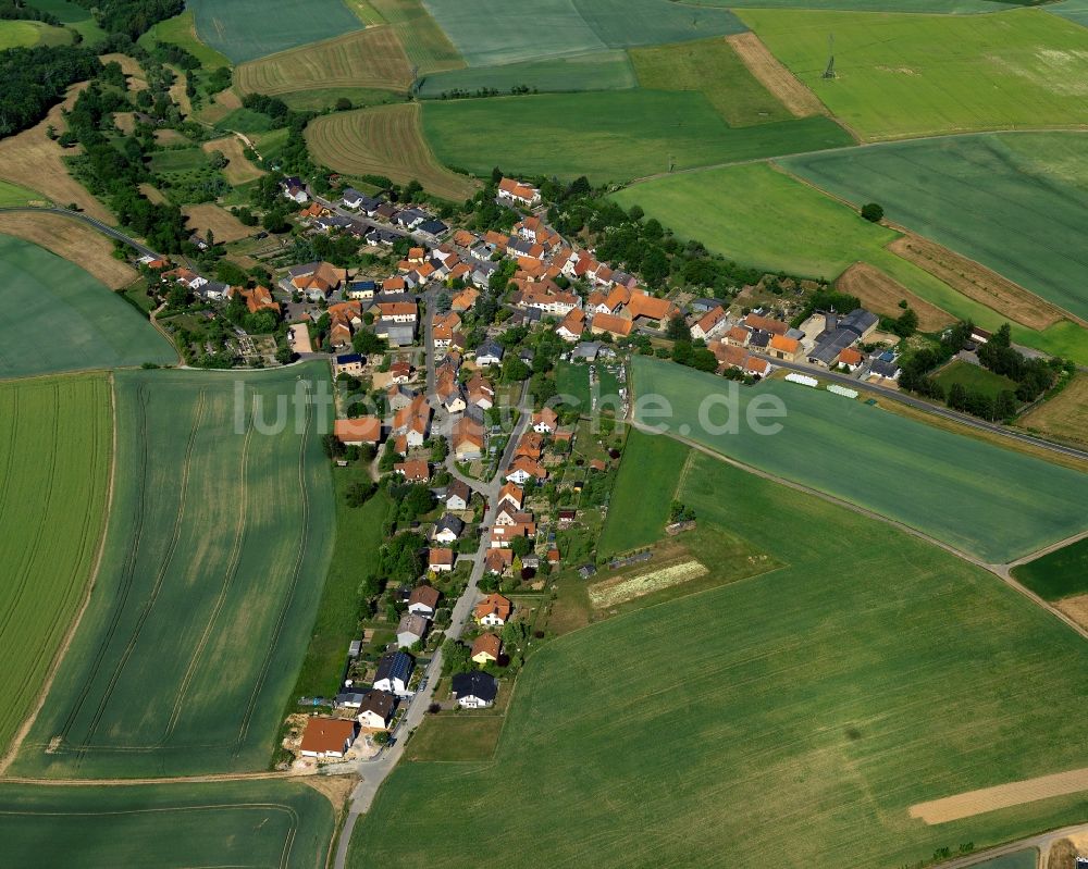 Becherbach aus der Vogelperspektive: Ortsteilansicht von Roth in der Ortsgemeinde Becherbach im Bundesland Rheinland-Pfalz