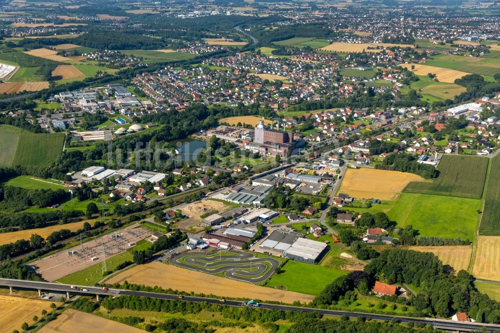 Luftbild Kirchlengern - Ortsteilansicht des Südens und Südwestens von Kirchlengern im Bundesland Nordrhein-Westfalen