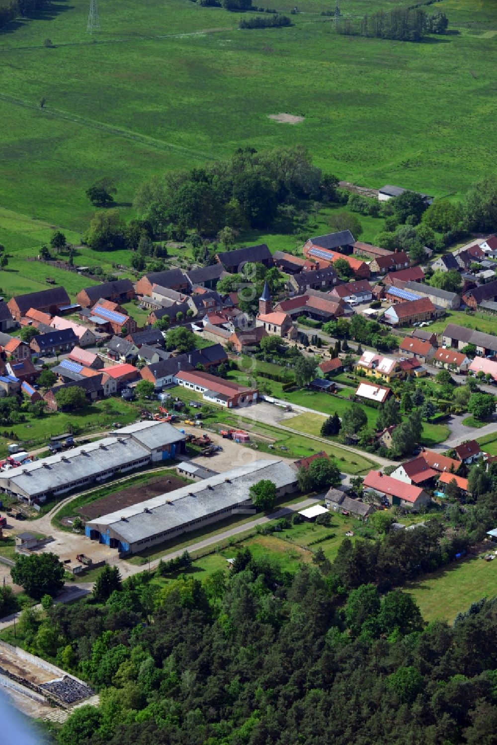 Luftaufnahme Lüderitz OT Stegelitz - Ortsteilansicht von Stegelitz in der Gemeinde Lüderitz im Bundesland Sachsen-Anhalt