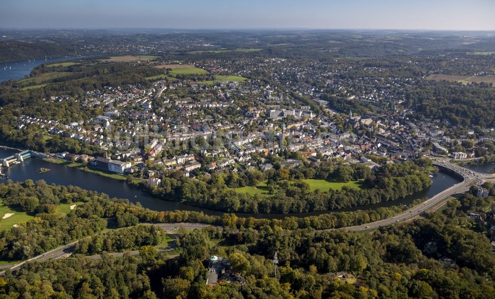 Essen OT Werden aus der Vogelperspektive: Ortsteilansicht von Werden in Essen im Bundesland Nordrhein-Westfalen