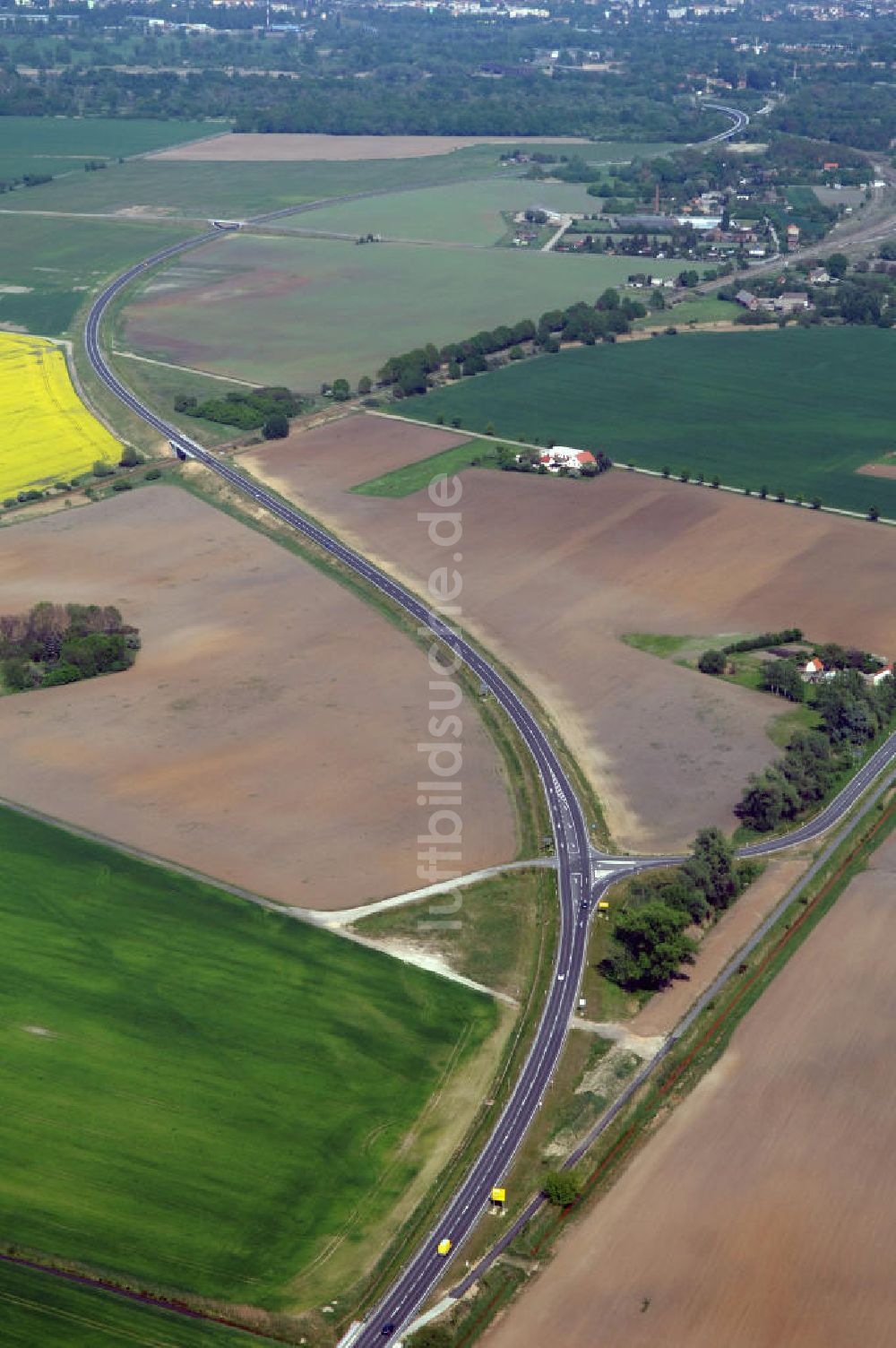 Luftbild KÜSTRIN - Ortsumfahrung der Bundesstrasse B 1 bei Küstrin bis zum Grenzübergang über die Oder