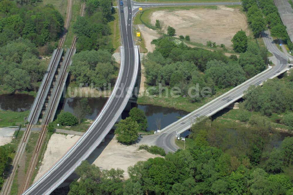 Luftaufnahme KÜSTRIN - Ortsumfahrung der Bundesstrasse B 1 bei Küstrin bis zum Grenzübergang über die Oder