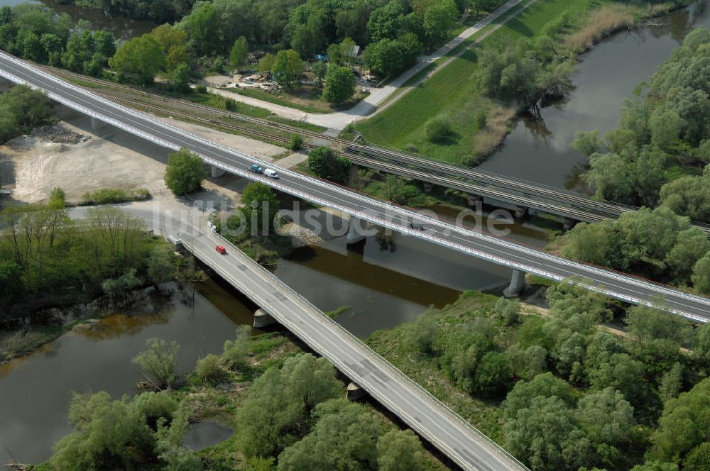 Luftaufnahme KÜSTRIN - Ortsumfahrung der Bundesstrasse B 1 bei Küstrin bis zum Grenzübergang über die Oder