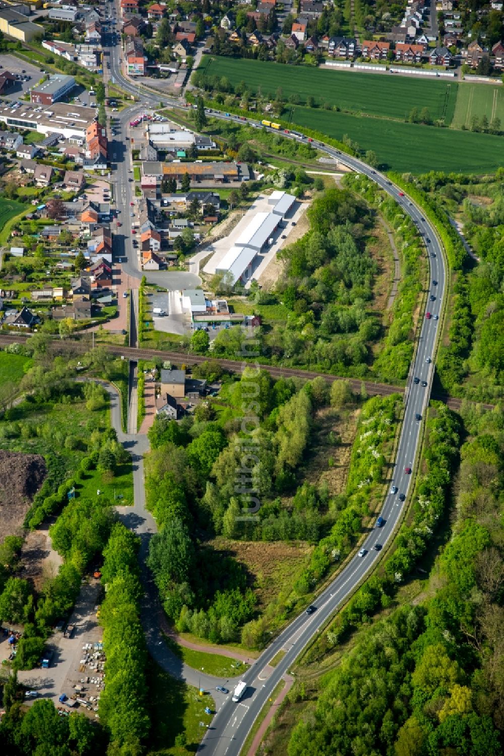 Luftaufnahme Hamm - Ortsumfahrung der Bundesstraße B63 Berge in Hamm im Bundesland Nordrhein-Westfalen