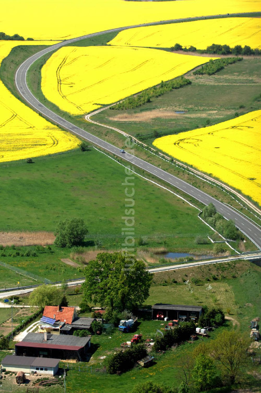 Luftbild GRAMZOW - Ortsumfahrung der Bundesstrasse B 166 nördlich von Gramzow