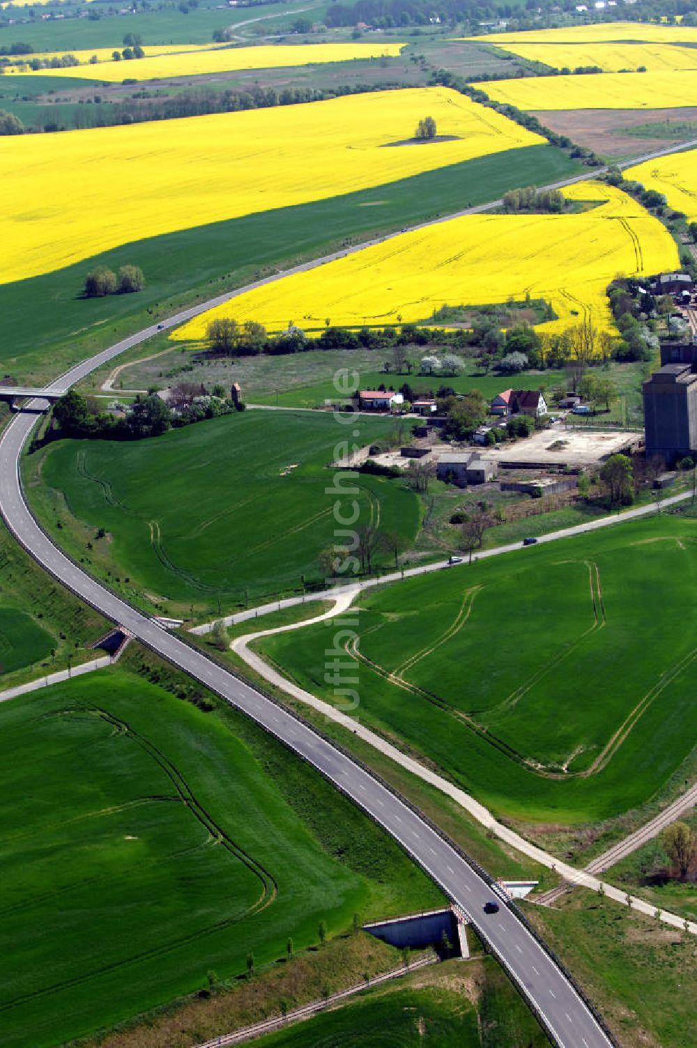 Luftbild GRAMZOW - Ortsumfahrung der Bundesstrasse B 166 nördlich von Gramzow