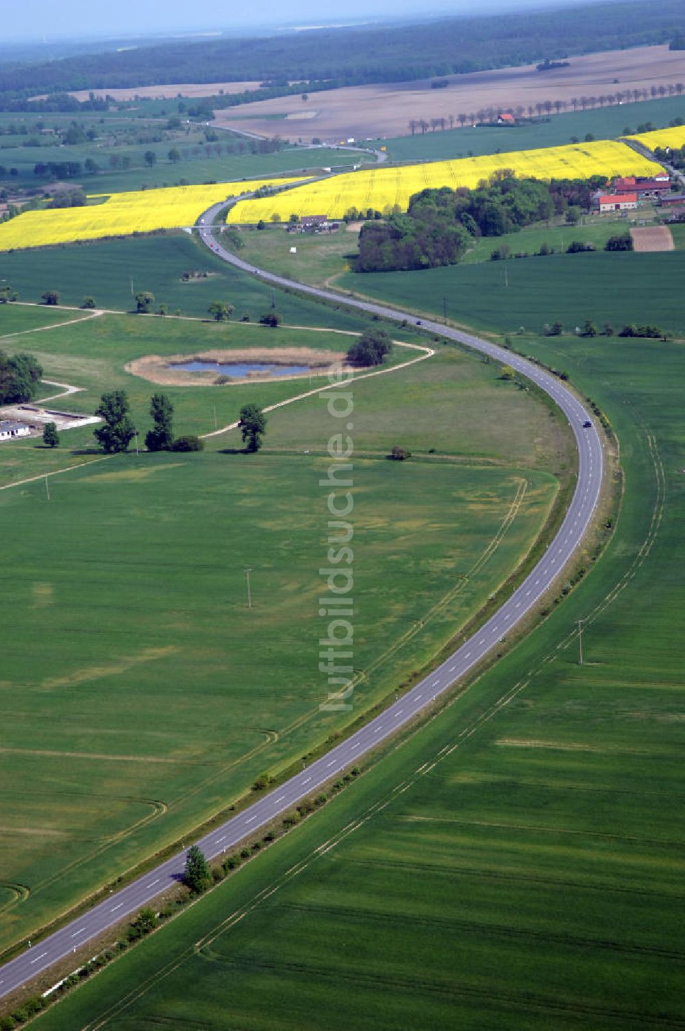 MÜNCHEBERG von oben - Ortsumfahrung der Bundesstrasse B 1 südlich von Müncheberg