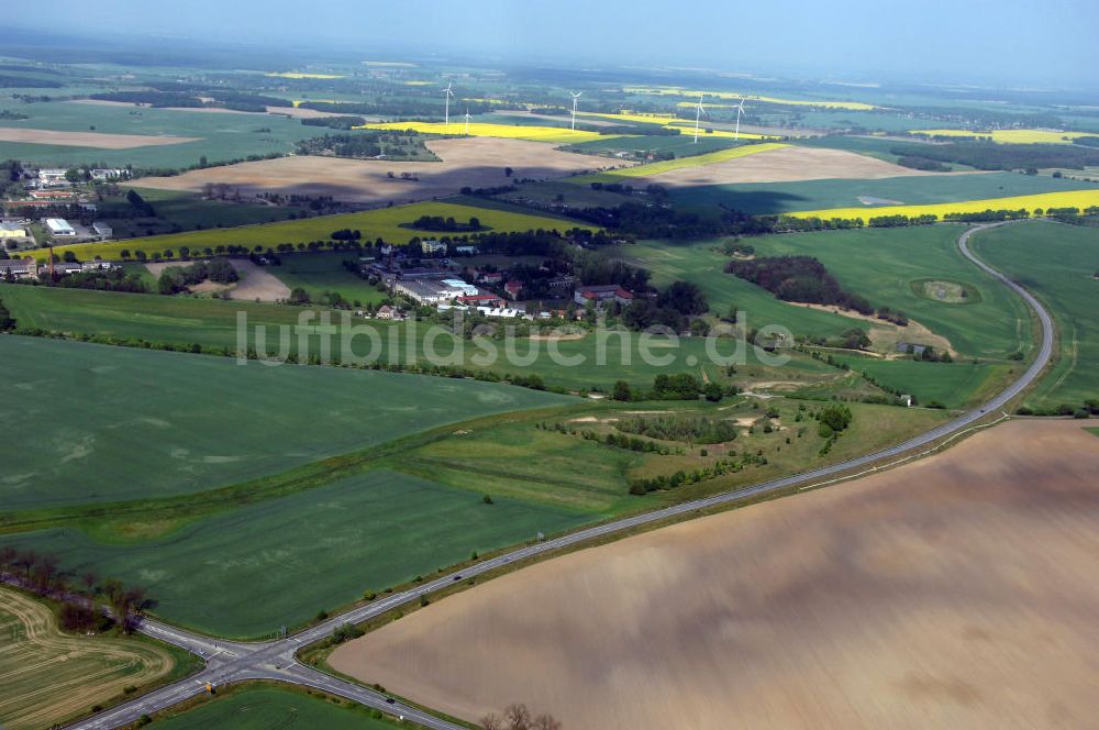 MÜNCHEBERG von oben - Ortsumfahrung der Bundesstrasse B 1 südlich von Müncheberg