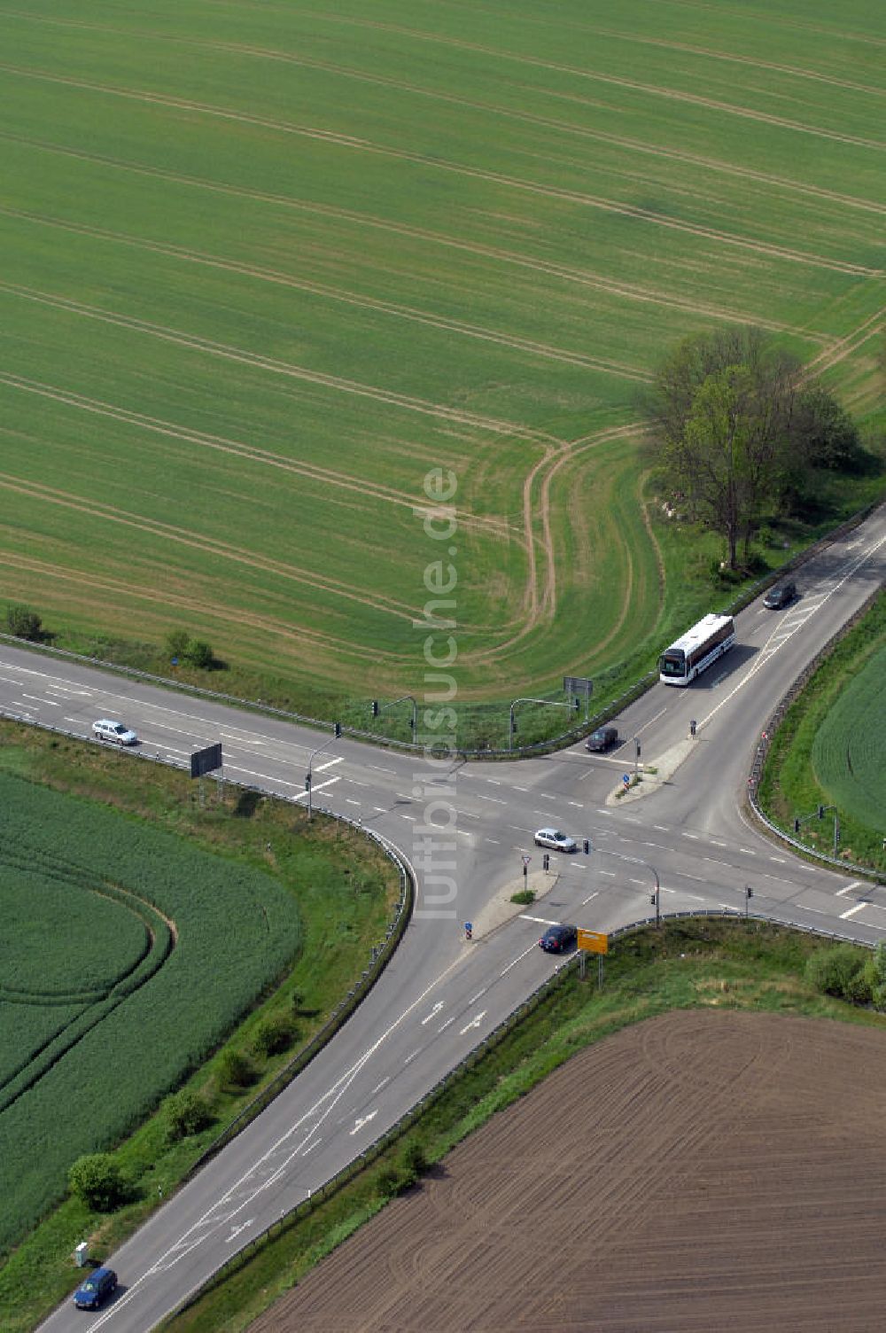 MÜNCHEBERG von oben - Ortsumfahrung der Bundesstrasse B 1 südlich von Müncheberg