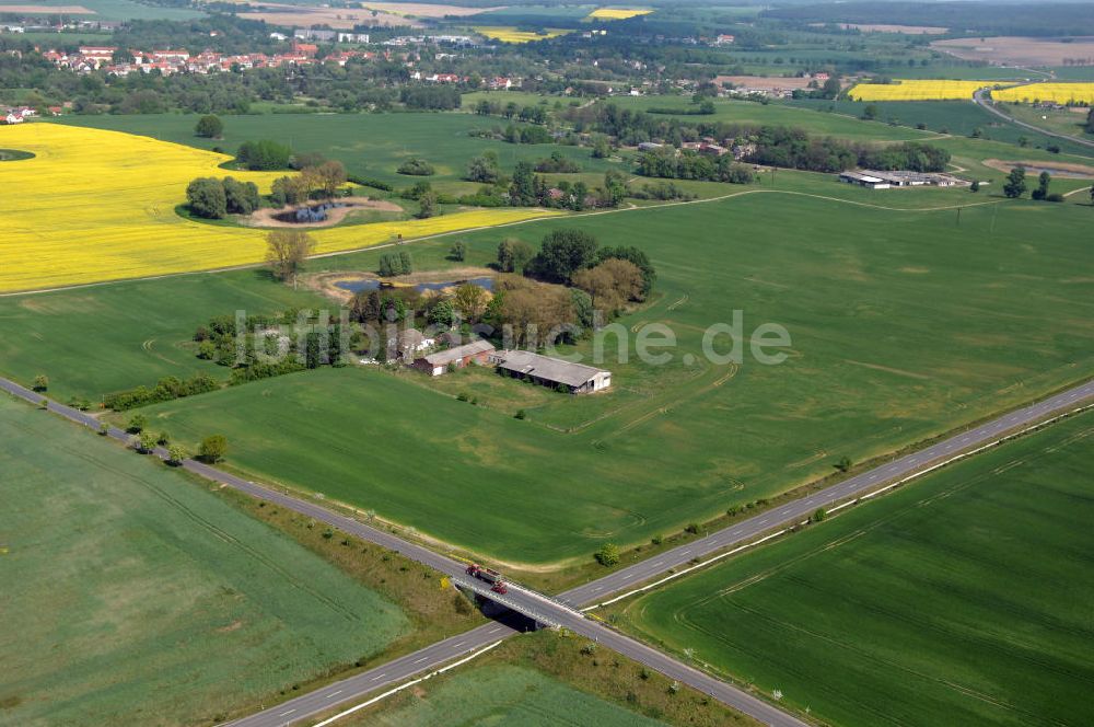 MÜNCHEBERG von oben - Ortsumfahrung der Bundesstrasse B 1 südlich von Müncheberg