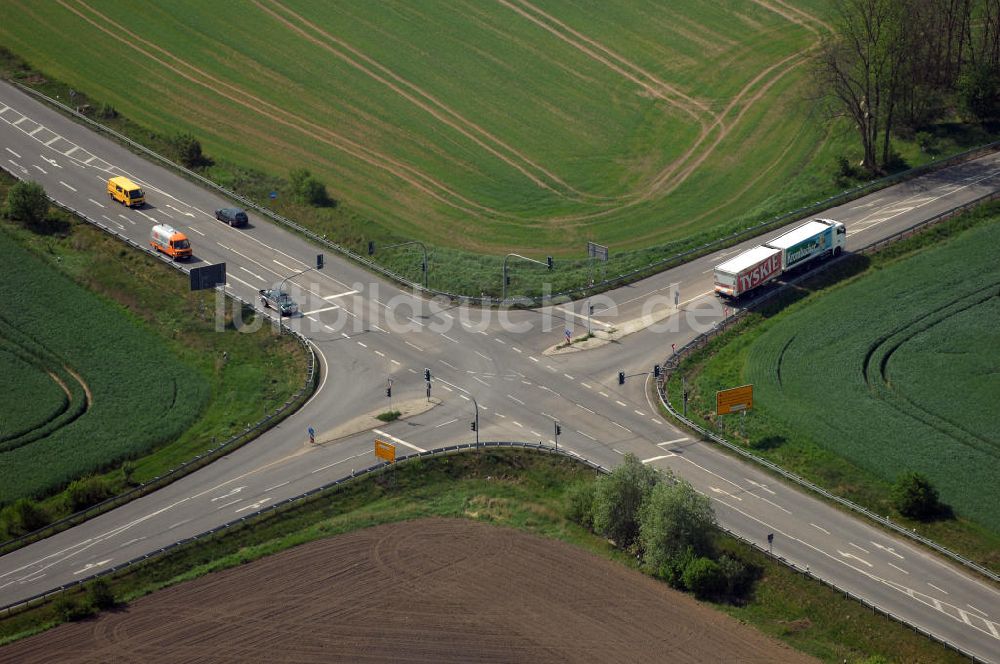 MÜNCHEBERG von oben - Ortsumfahrung der Bundesstrasse B 1 südlich von Müncheberg