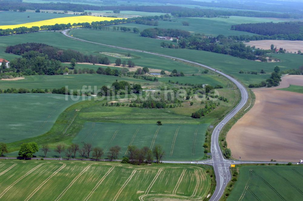 MÜNCHEBERG von oben - Ortsumfahrung der Bundesstrasse B 1 südlich von Müncheberg