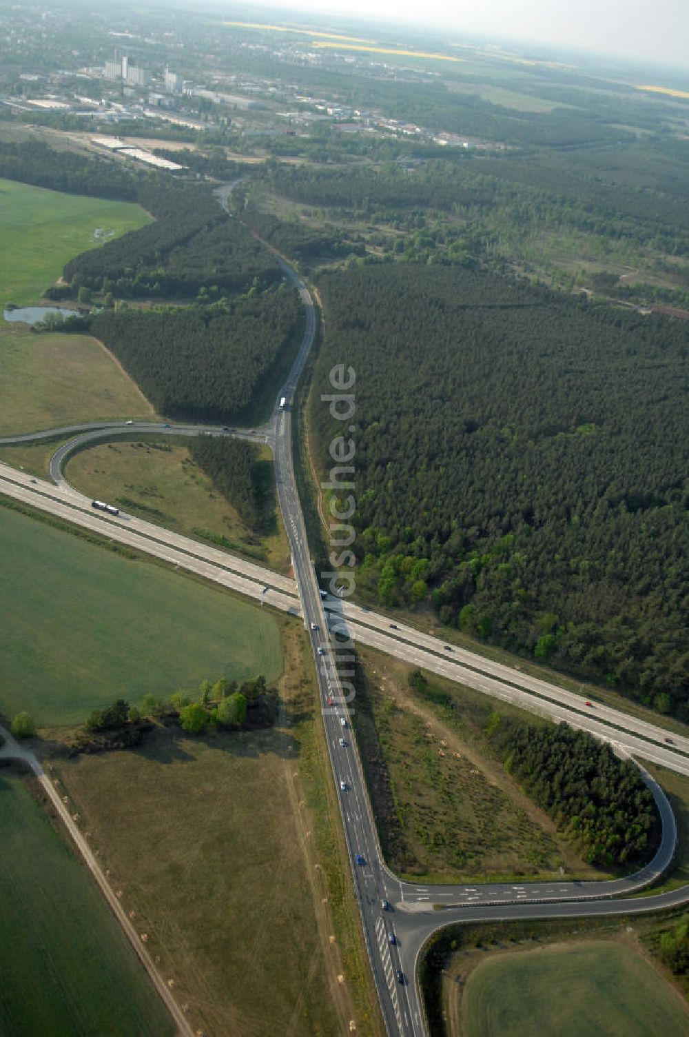 Luftaufnahme FÜRSTENWALDE - Ortsumfahrung der Bundesstrasse B 168 östlich von Fürstenwalde