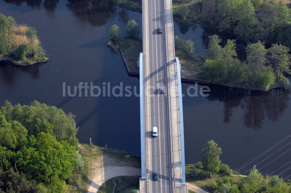 FÜRSTENWALDE aus der Vogelperspektive: Ortsumfahrung der Bundesstrasse B 168 östlich von Fürstenwalde