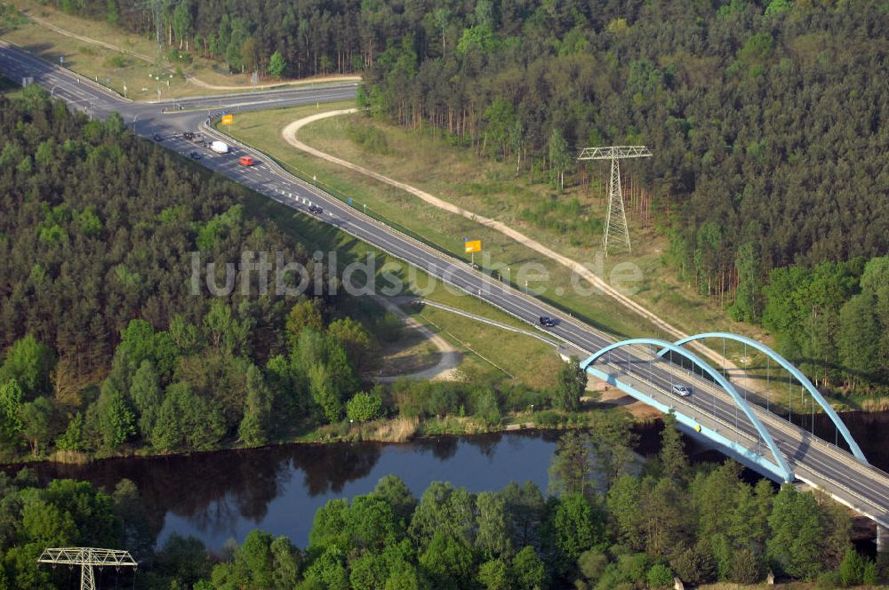 FÜRSTENWALDE aus der Vogelperspektive: Ortsumfahrung der Bundesstrasse B 168 östlich von Fürstenwalde