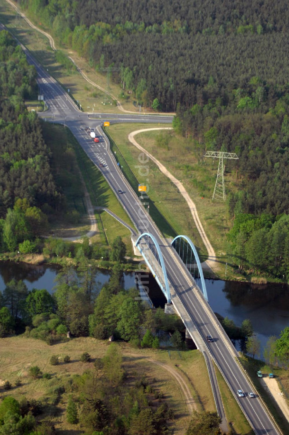 Luftbild FÜRSTENWALDE - Ortsumfahrung der Bundesstrasse B 168 östlich von Fürstenwalde