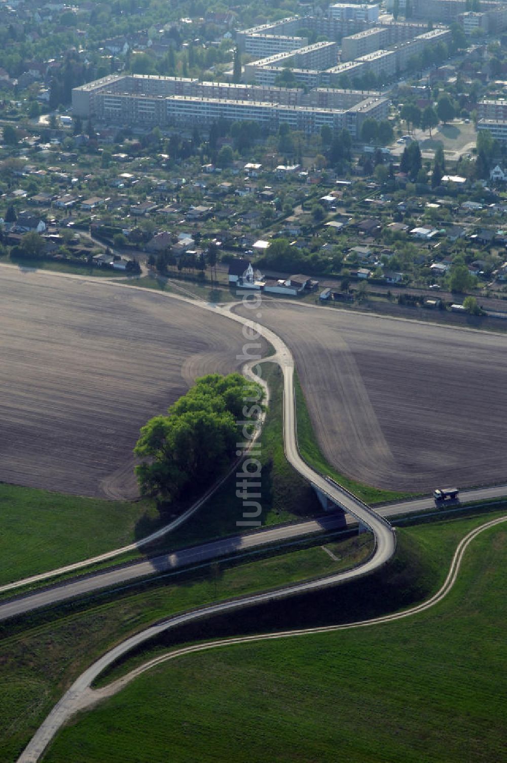 FÜRSTENWALDE aus der Vogelperspektive: Ortsumfahrung der Bundesstrasse B 168 östlich von Fürstenwalde