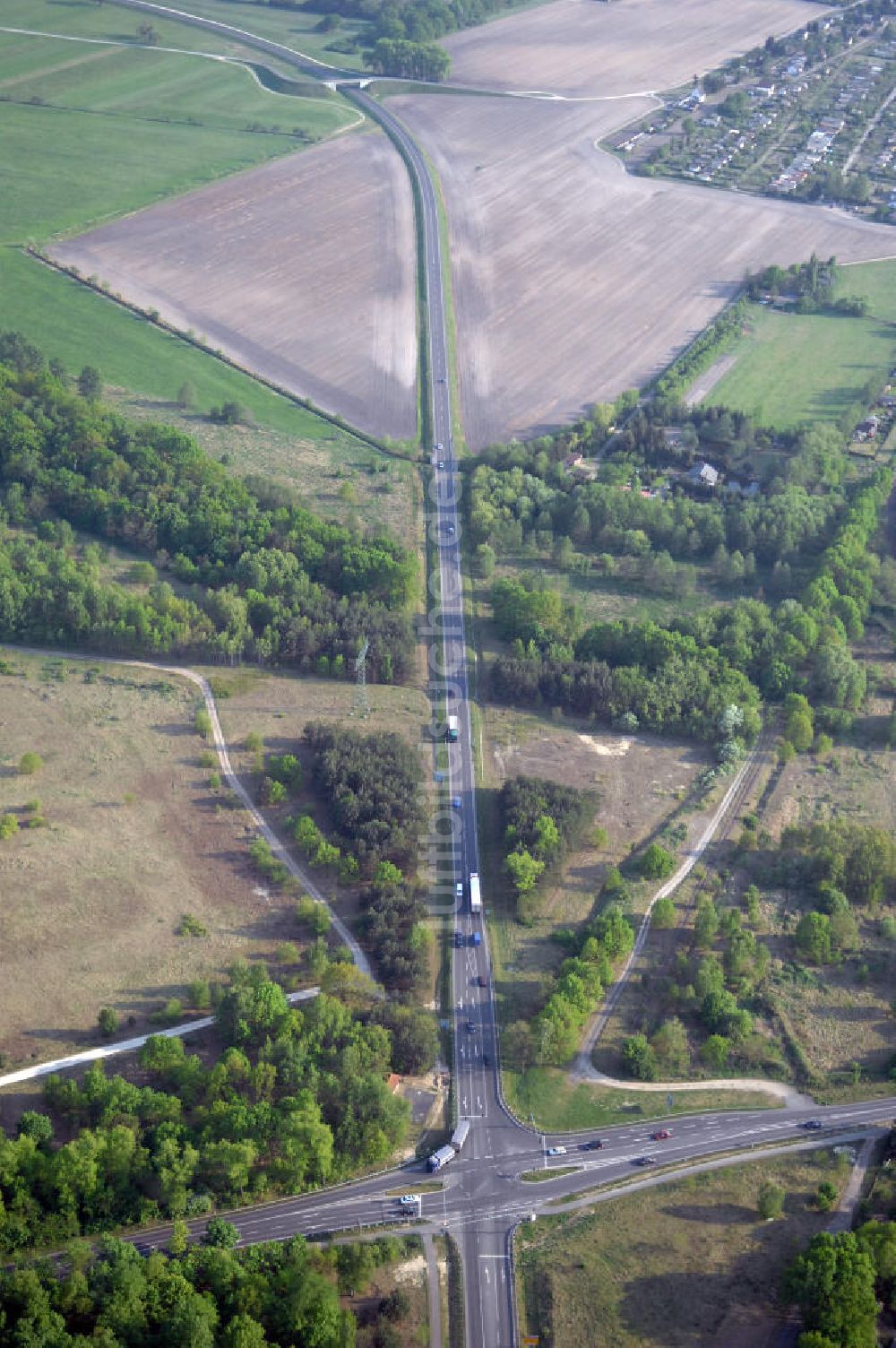 Luftaufnahme FÜRSTENWALDE - Ortsumfahrung der Bundesstrasse B 168 östlich von Fürstenwalde