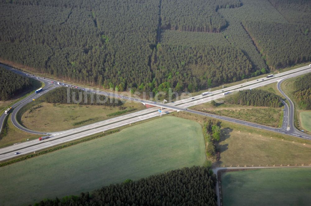 Luftaufnahme FÜRSTENWALDE - Ortsumfahrung der Bundesstrasse B 168 östlich von Fürstenwalde