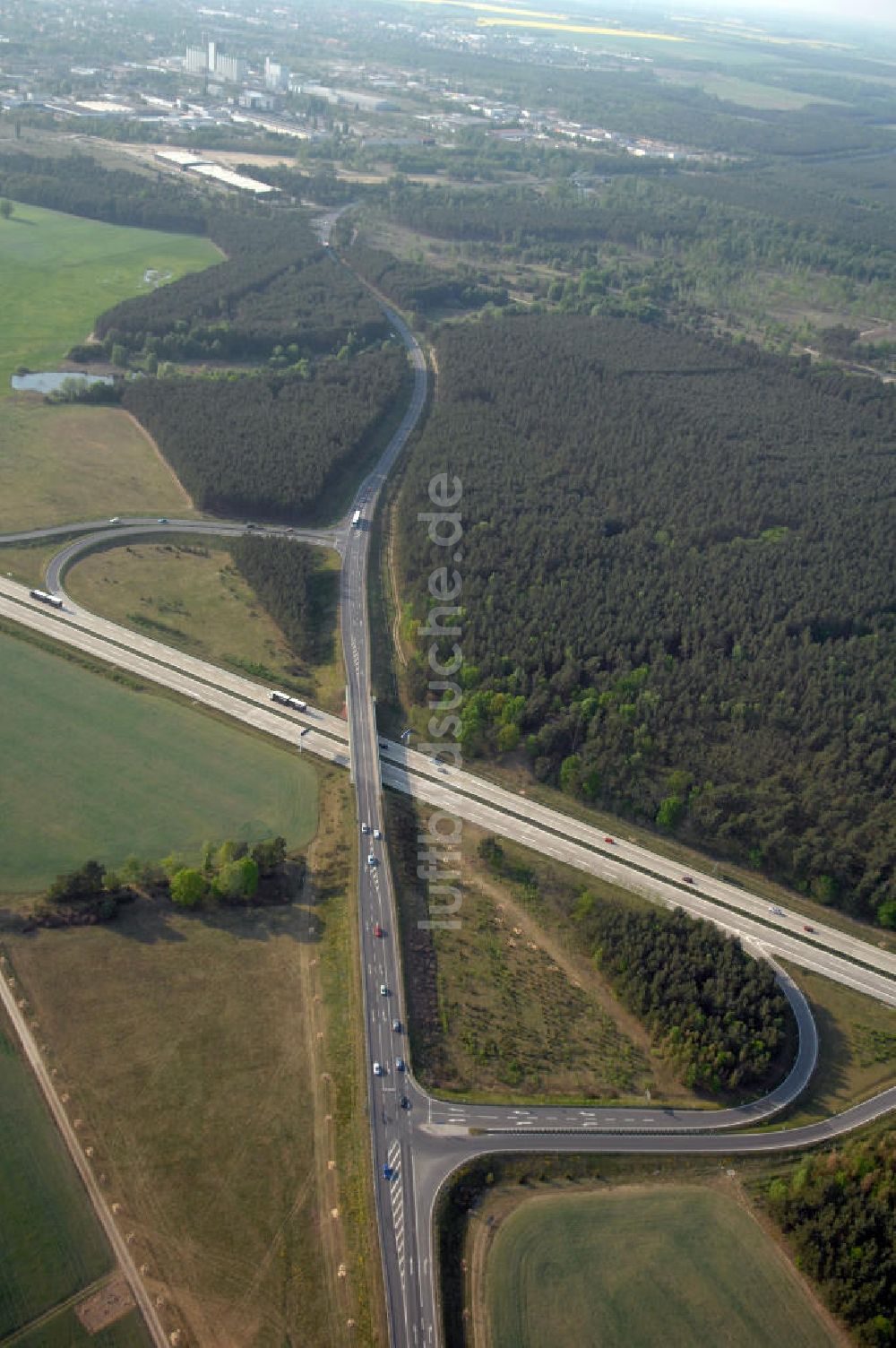 FÜRSTENWALDE von oben - Ortsumfahrung der Bundesstrasse B 168 östlich von Fürstenwalde