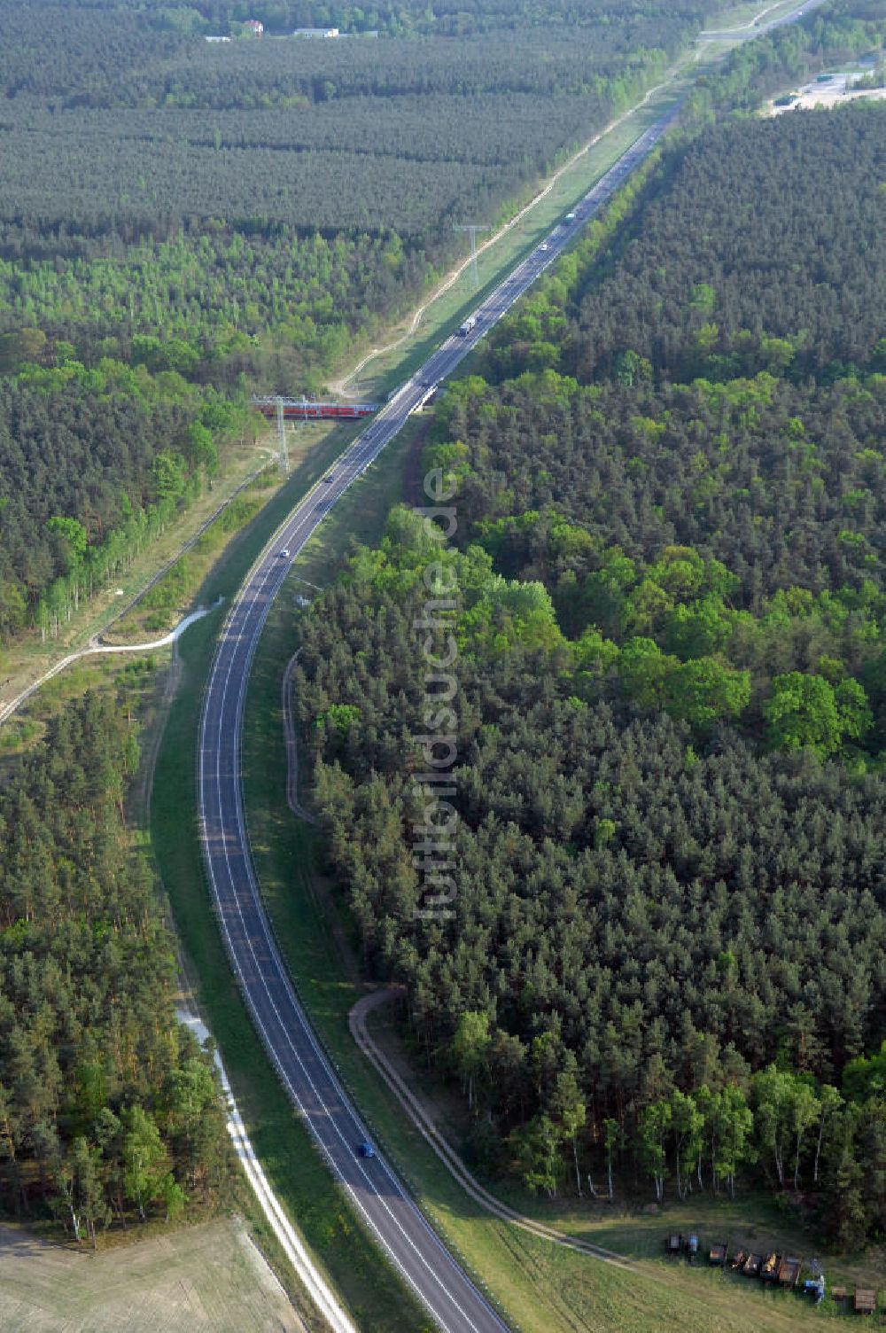 Luftbild FÜRSTENWALDE - Ortsumfahrung der Bundesstrasse B 168 östlich von Fürstenwalde