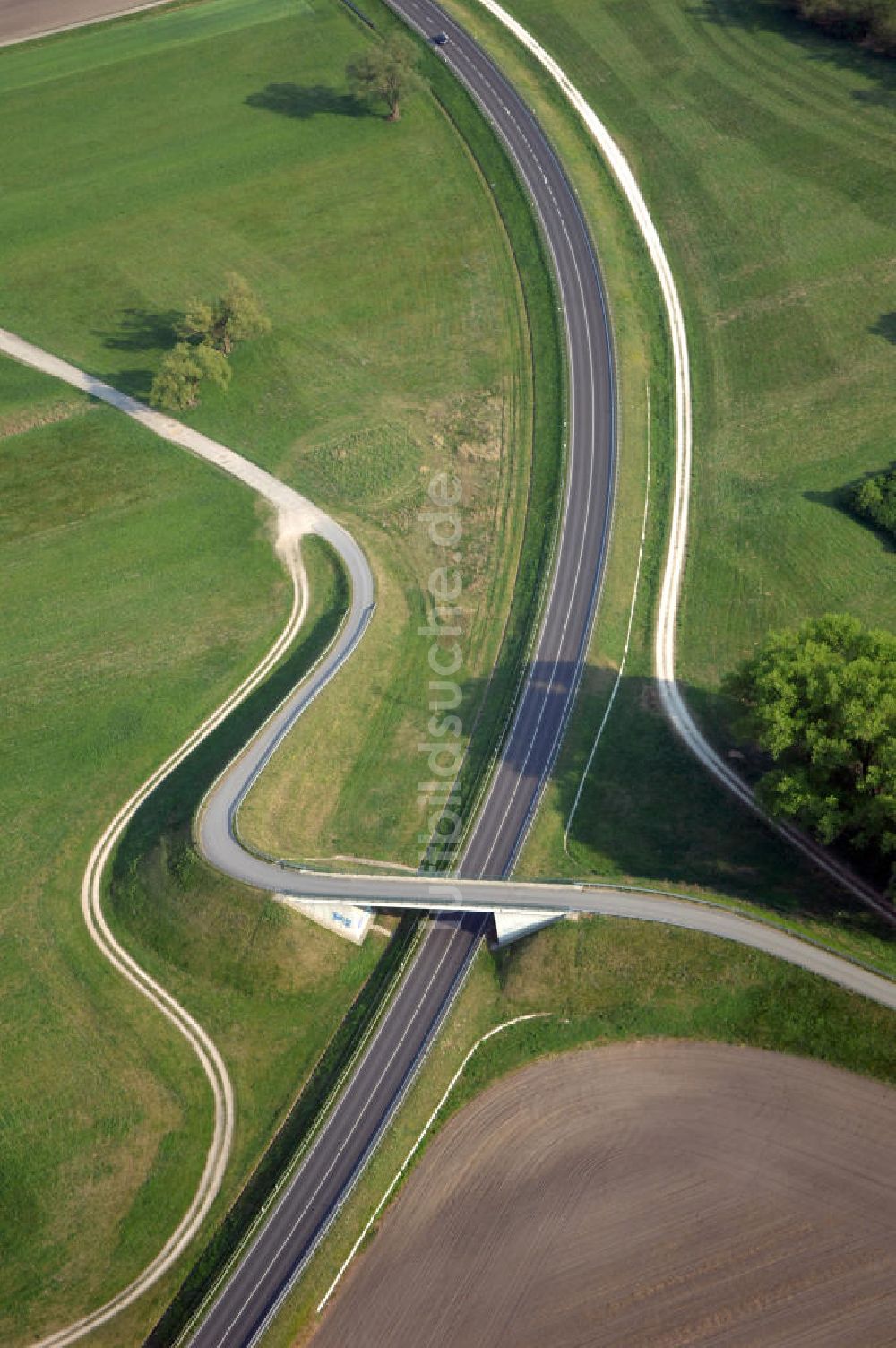 FÜRSTENWALDE von oben - Ortsumfahrung der Bundesstrasse B 168 östlich von Fürstenwalde