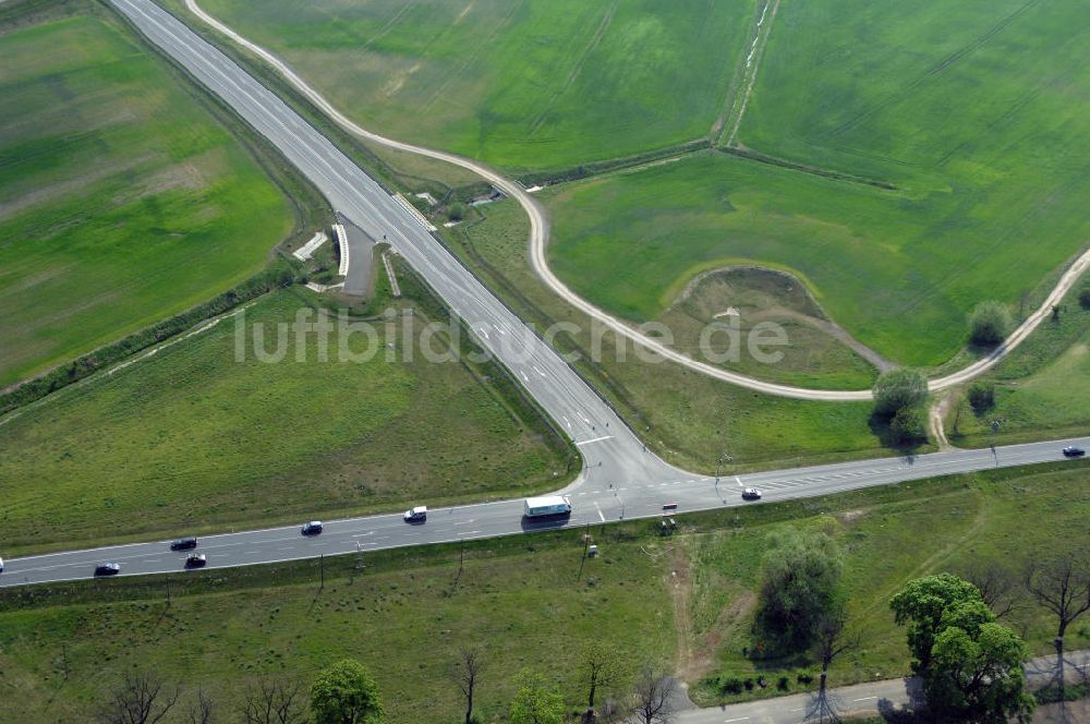 FRANKFURT / ODER von oben - Ortsumfahrung der Bundesstrasse B 112 westlich von Frankfurt / Oder