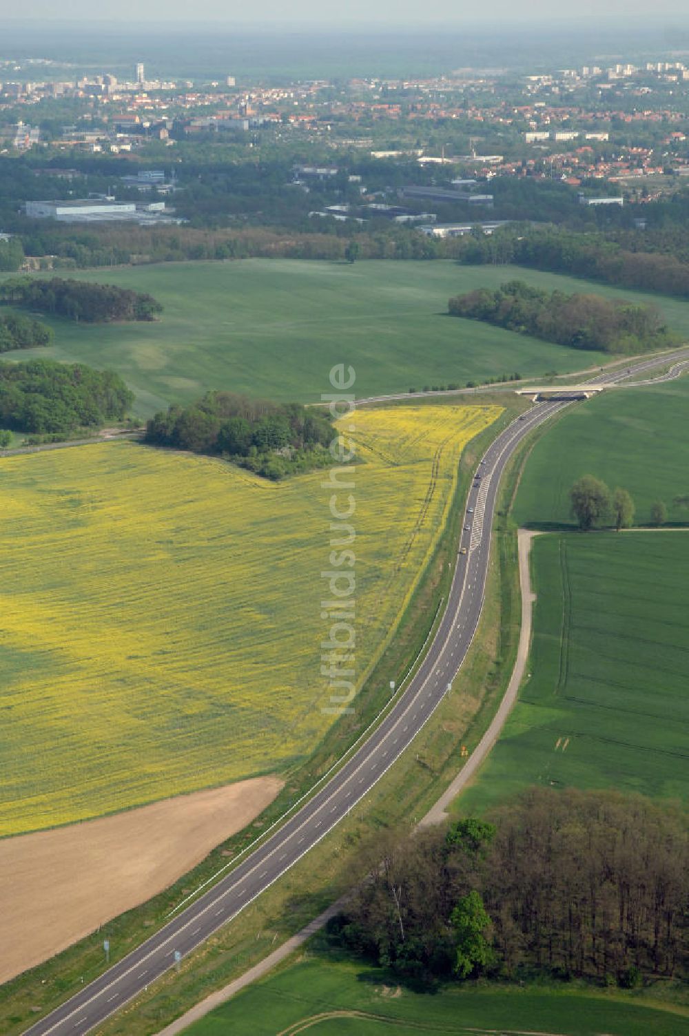 FRANKFURT / ODER aus der Vogelperspektive: Ortsumfahrung der Bundesstrasse B 112 westlich von Frankfurt / Oder